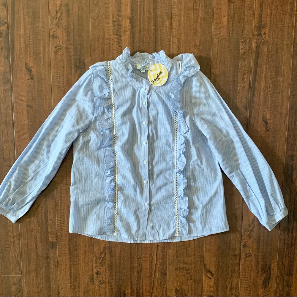 Hayden Los Angeles Ruffle & Lace Blouse SZ-L